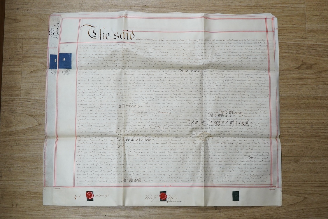 Hampshire Documents - 18th and 19th cents., mostly ms. on parchment and paper; Brockenhurst, Ringwood and New Forest Villages; (approx. 20 items)